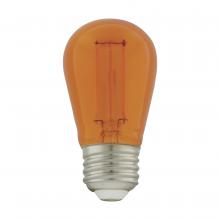Satco Products Inc. S8026 - 1 Watt; S14 LED Filament; Orange Transparent Glass Bulb; E26 Base; 120 Volt; Non-Dimmable; Pack of 4