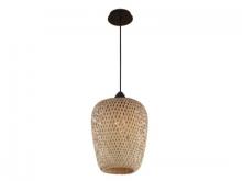 Avenue Lighting HF1001-BW - Tulum 1 Light Bamboo Wicker And Black Pendant