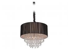 Avenue Lighting HF1506-BLK - Vineland Ave. Black Lined Silk String Shade And Crystal Hanging Fixture