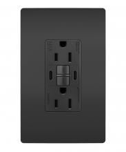 Legrand Radiant 1597TRWRUSBCCBK - radiant Tamper-Resistant 15A Duplex Self-Test GFCI Receptacles wt SafeLock Protection, USB Type