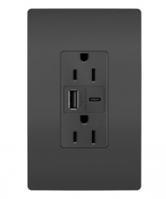 Legrand Radiant WRR26USBAC6BK - radiant? Outdoor Ultra-Fast USB Outlet, Black