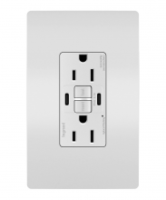Legrand Radiant 1597TRUSBCCW - radiant Tamper-Resistant 15A Duplex Self-Test GFCI Receptacles wt SafeLock Protection, USB Type