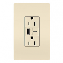 Legrand Radiant R26USBAC6LA - radiant 15A Tamper-Resistant Ultra-Fast USB Type A/C Outlet, Light Almond (10 pack) (10 pack)