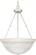 Nuvo 60/228 - 3-Light 20" Hanging Pendant Light Fixture in Textured White Finish with Alabaster Glass